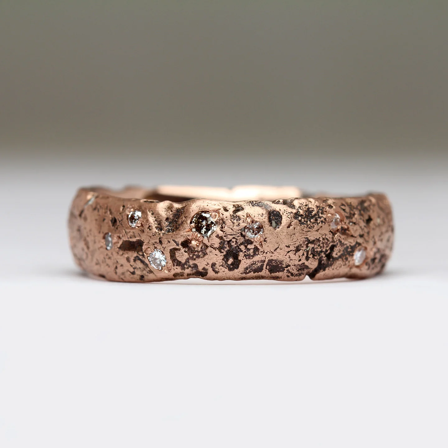 6mm Extra Texture Sandcast Diamond Scatter Ring - Image 6