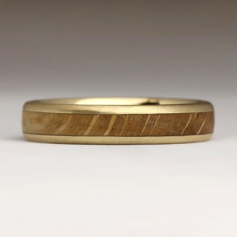 R55 4mm Comfort Wood Inlay Ring - Image 8