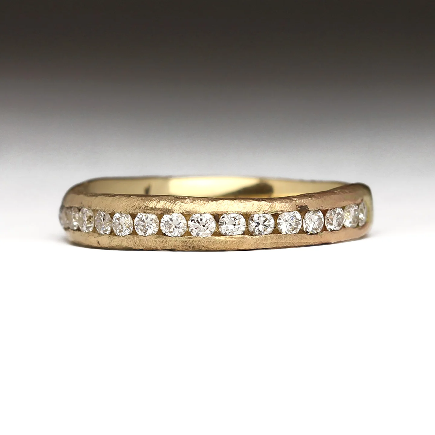 Sandcast Half Diamond Eternity Ring - Image 5
