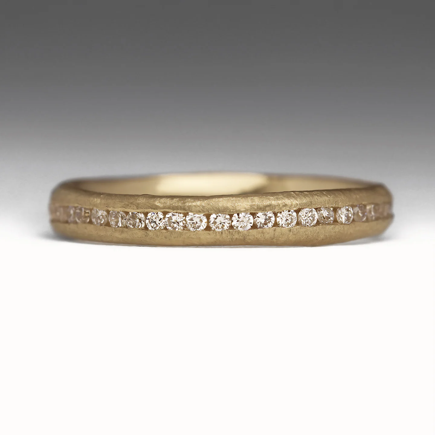 Sandcast Half Diamond Eternity Ring - Image 7