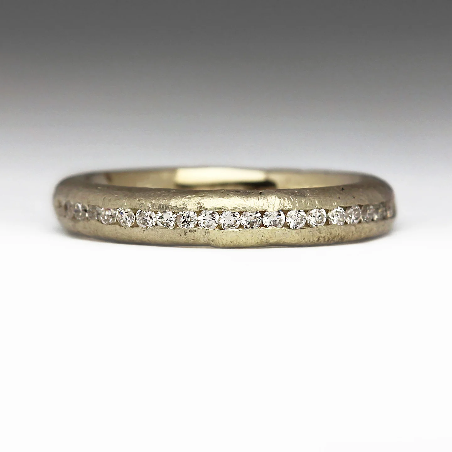 Sandcast Half Diamond Eternity Ring - Image 8