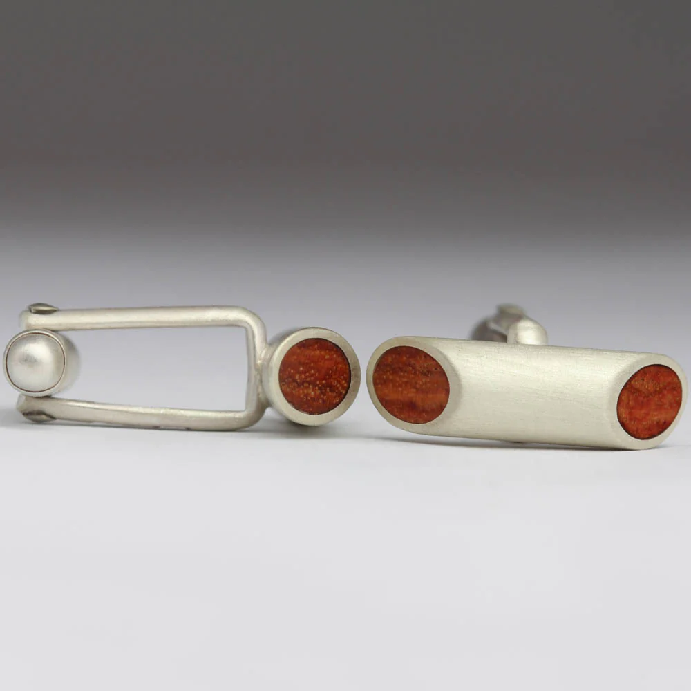 Cylindrical Silver Cufflinks - C2B - Image 3